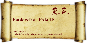 Roskovics Patrik névjegykártya