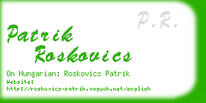 patrik roskovics business card